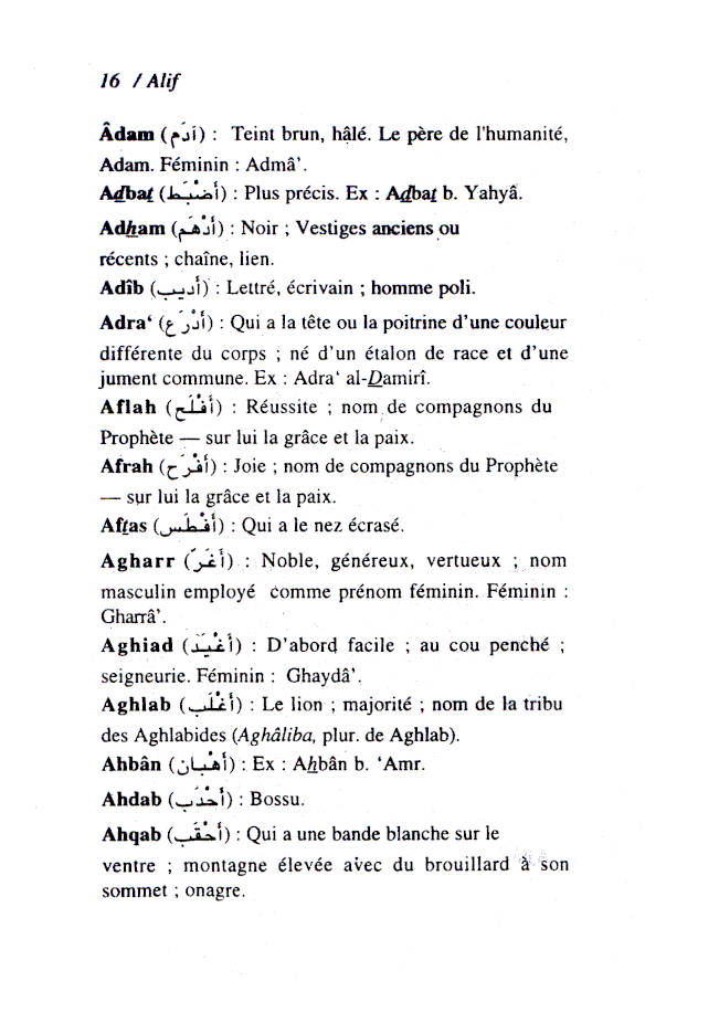 Dictionnaire des Noms et Pre’noms Arabes image 2