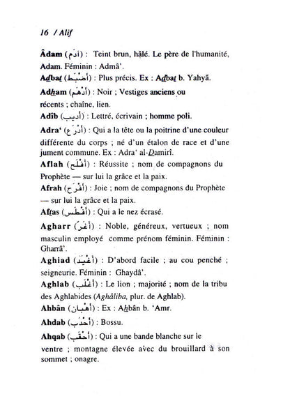 Dictionnaire des Noms et Pre’noms Arabes image 2