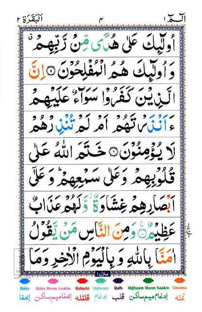 Para Set | 30 Parts of the Quran : Color Coded Tajweed Rules (Large Text) IndoPak Script 9 Lines Per Page with Bag image 4