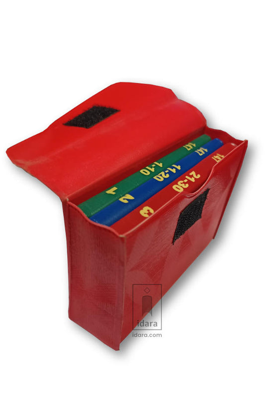 Colour Coded Para Set Ref. 147 1/3 (10 Juz in 1 book) with Case 15 lines per page | Pocket size 11 x 7.5 cms image