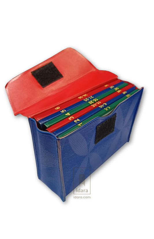 Colour Coded Para Set Ref. 147 1/6 (5 Juz in 1 book) with Case 15 lines per page | Pocket size 11 x 7.5 cms image